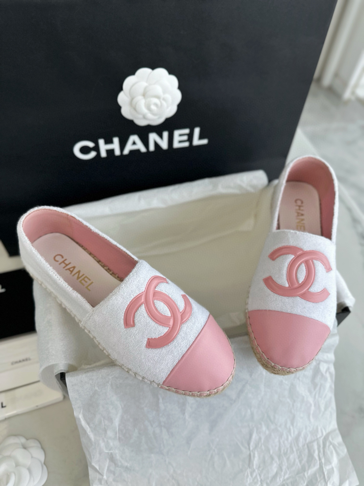 샤넬 CHANEL 24P 에스파드리유 Pink