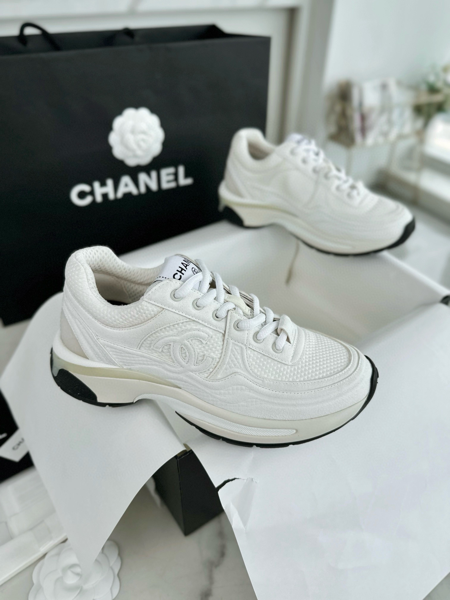 샤넬 CHANEL 24S G45077 스니커즈 White