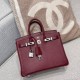 에르메스 Hermes Birkin 25cm Mysore 55 Rouge H/silver