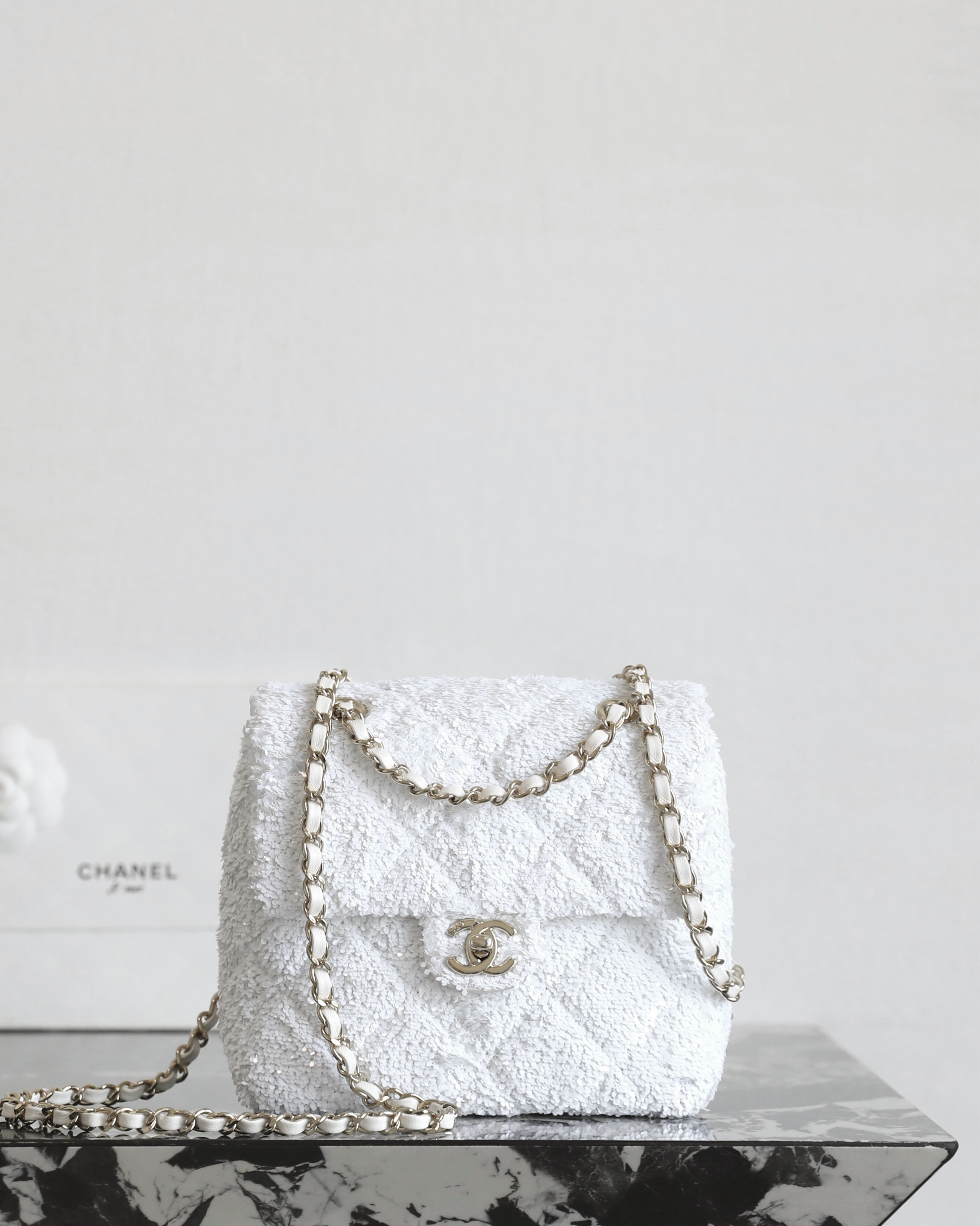 샤넬 Chanel 25B C-561 Mini Backpack White 17.5cm