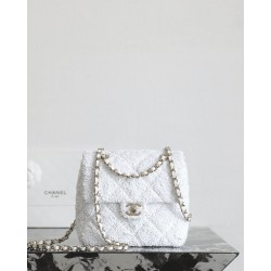 샤넬 Chanel 25B C-561 Mini Backpack White 17.5cm