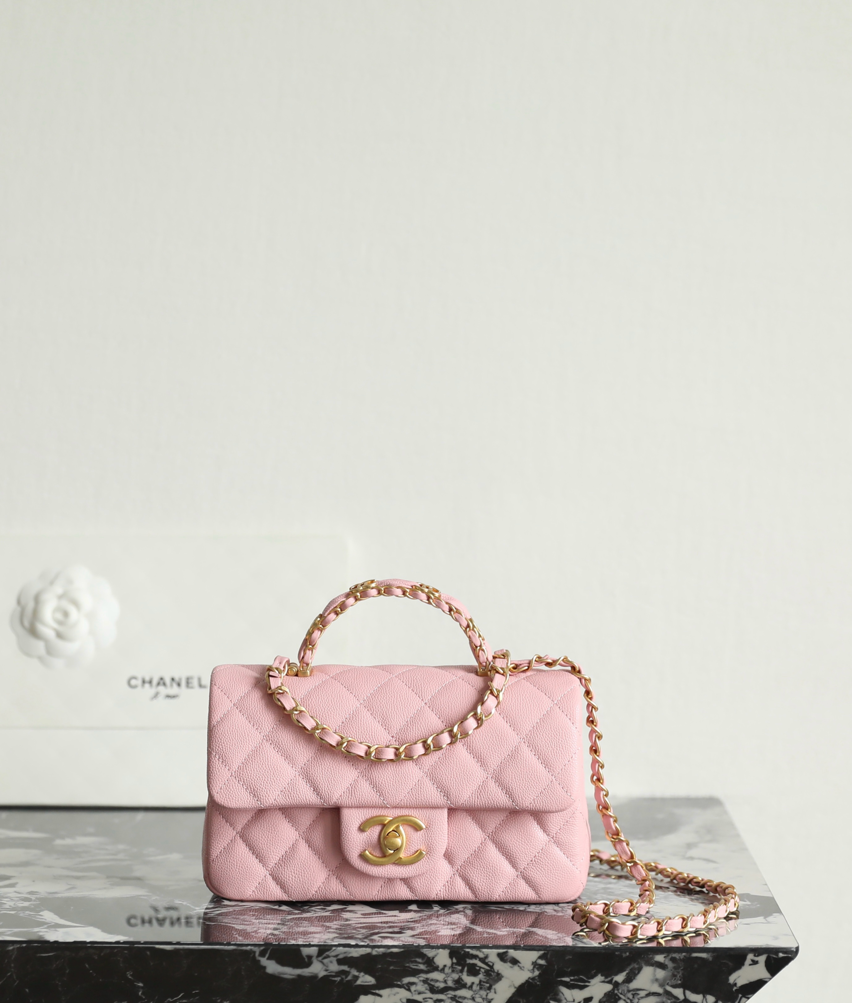 샤넬 Chanel 25B AS5701 Mini Flap Bag Pink 20cm