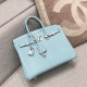 에르메스 Hermes Birkin 25cm Mysore U2 Blue zephyr/silver