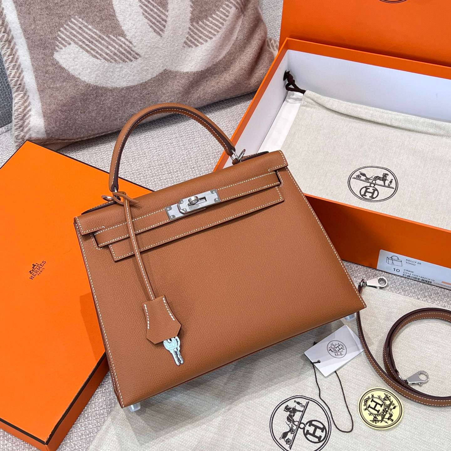 에르메스 Hermes Kelly 28cm Epsom 37 Gold/silver