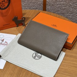 에르메스 Hermes Eazip PM Book Cover 17cm Swift 18 Etoupe/silver