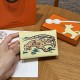 에르메스 Hermes Calvin duo Card Holder 10cm Swift and Chèvre i8 Jaune Milto/silver