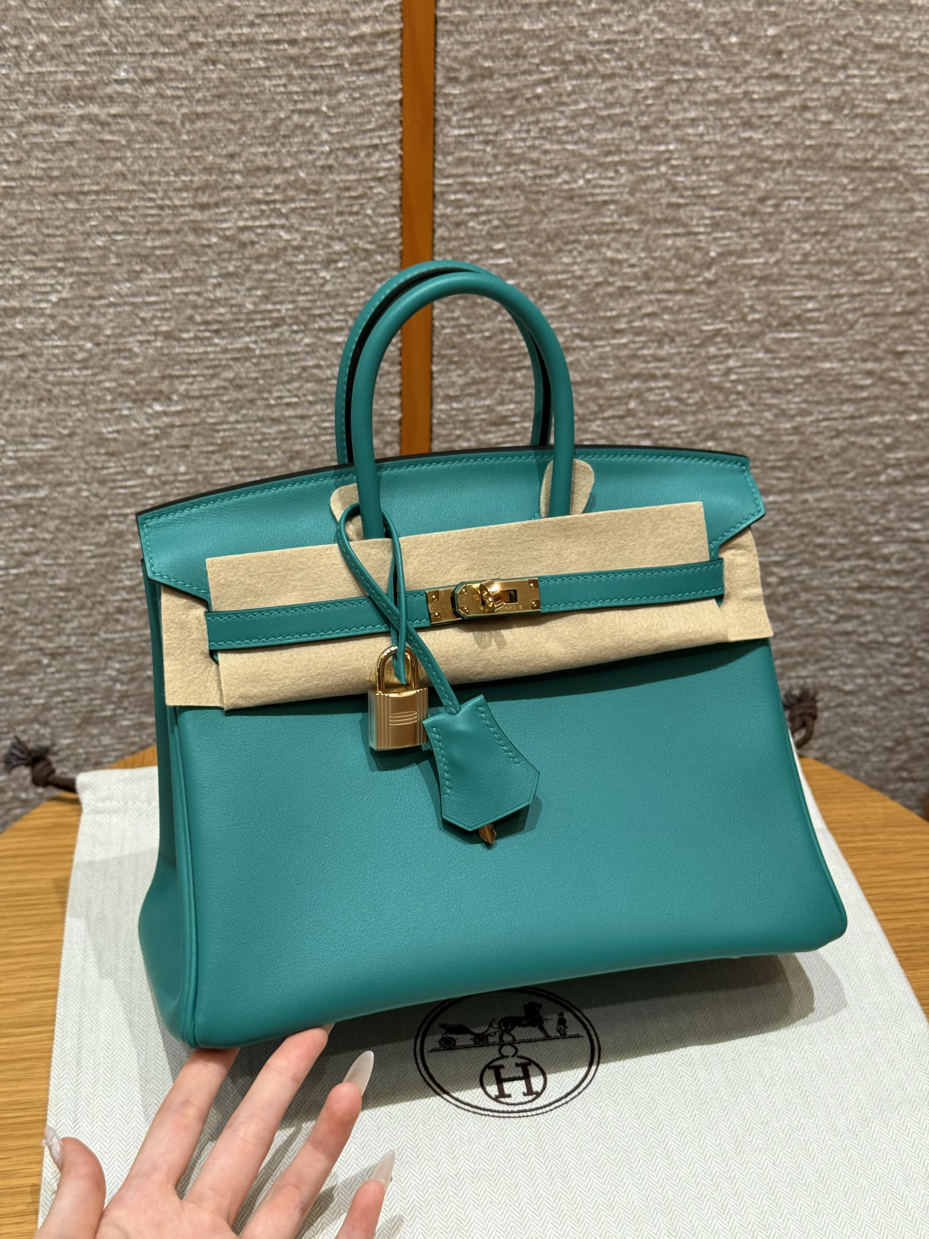에르메스 Hermes Birkin 25cm Swift 7F Blue Paon and 0R Rose Pop/gold