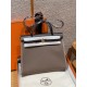 에르메스 Hermes Herbag 31cm canvas and cowhide 18 Etoupe and 46 Ebene/gold