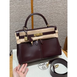 에르메스 Hermes Kelly Lakis 32cm Box 55 Rouge H/gold