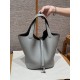 에르메스 Hermes Picotin lock 22cm clemence 4Z Gris Mouette/silver