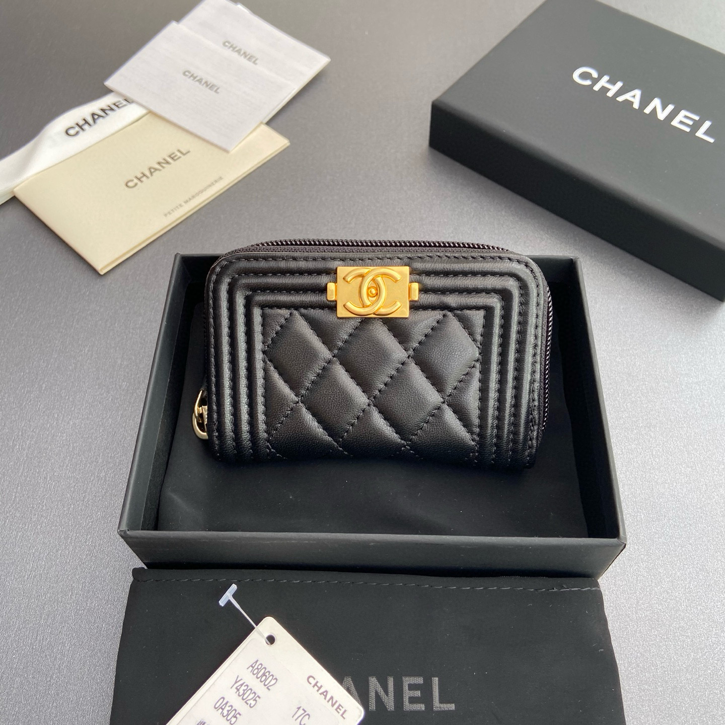 샤넬 Chanel A80602 지갑 Black&gold