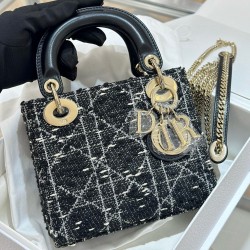 디올 Dior Mini Lady Dior Bag Black 17cm