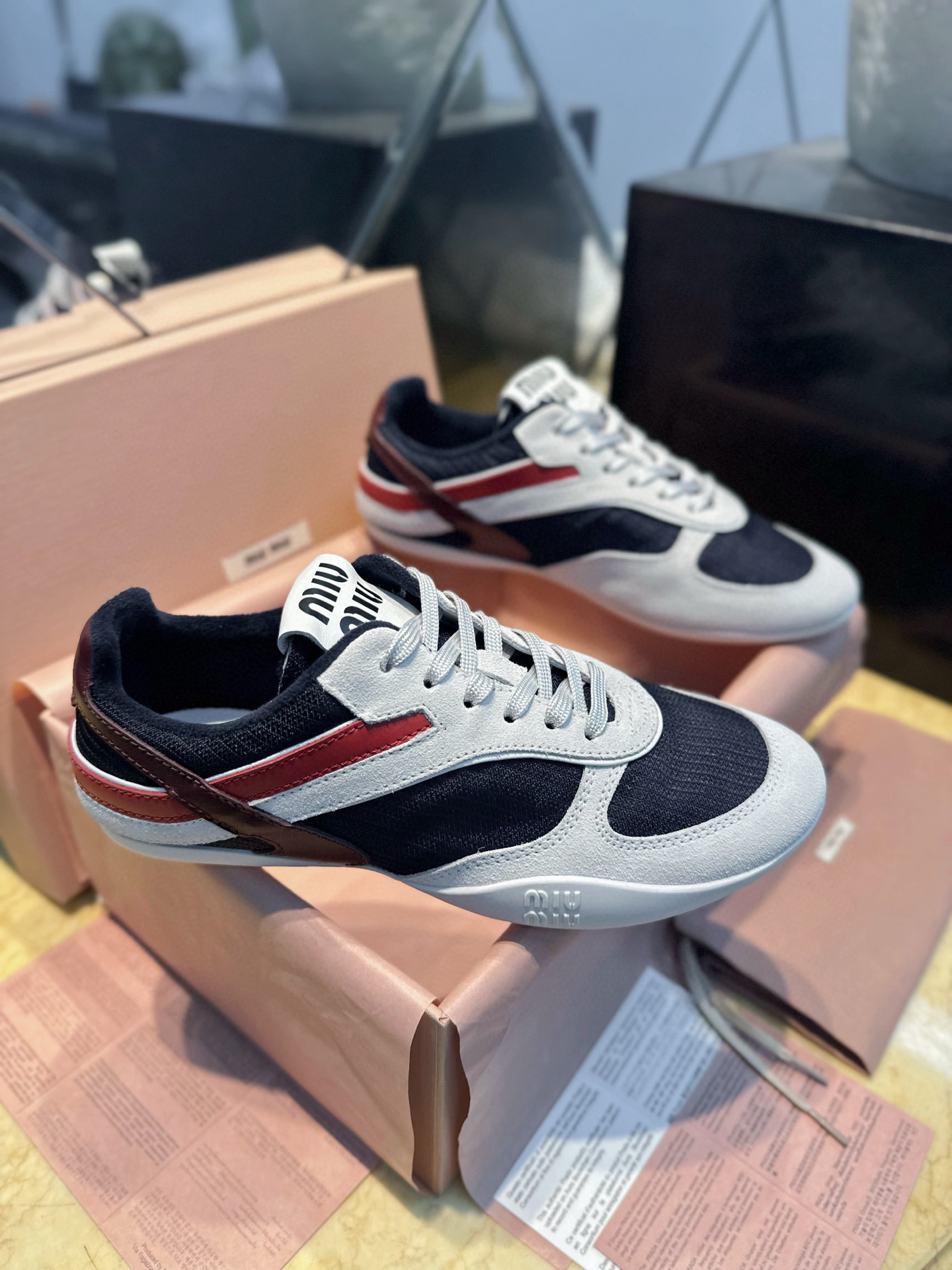 미우 미우 MIU MIU Gymnasium 스니커즈 Blue