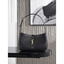 생로랑 Saint laurent/YSL 657228 Bronze Monogram Le 5 A 7 Hobo Bag in Smooth Leather Black 23cm