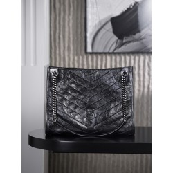 생로랑 Saint laurent/YSL 577999 Niki Shopping In Vintage Leather Black