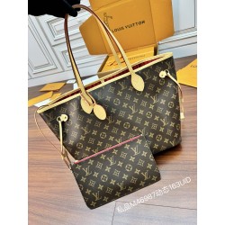 루이비통 Louis Vuitton M46987 Neverfull MM Monogram Cerise Red 31CM