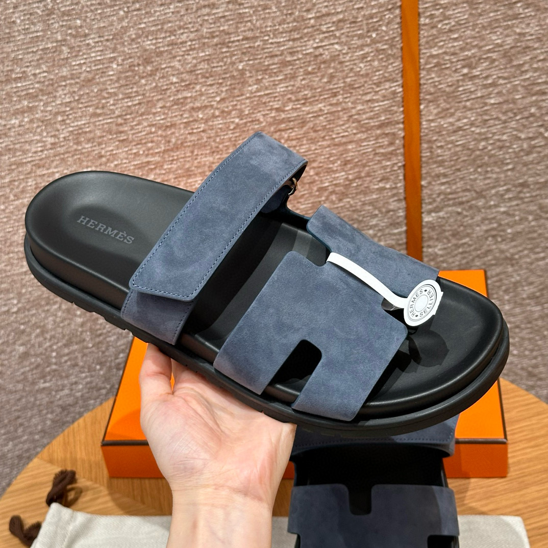 에르메스 Hermes 180 Chypre sandal Chamois&Bleu celete