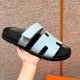 에르메스 Hermes 180 Chypre sandal  Matte Alligator&08 Blue pale