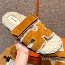 에르메스 Hermes 180 Chypre sandal Woolskin&Chai