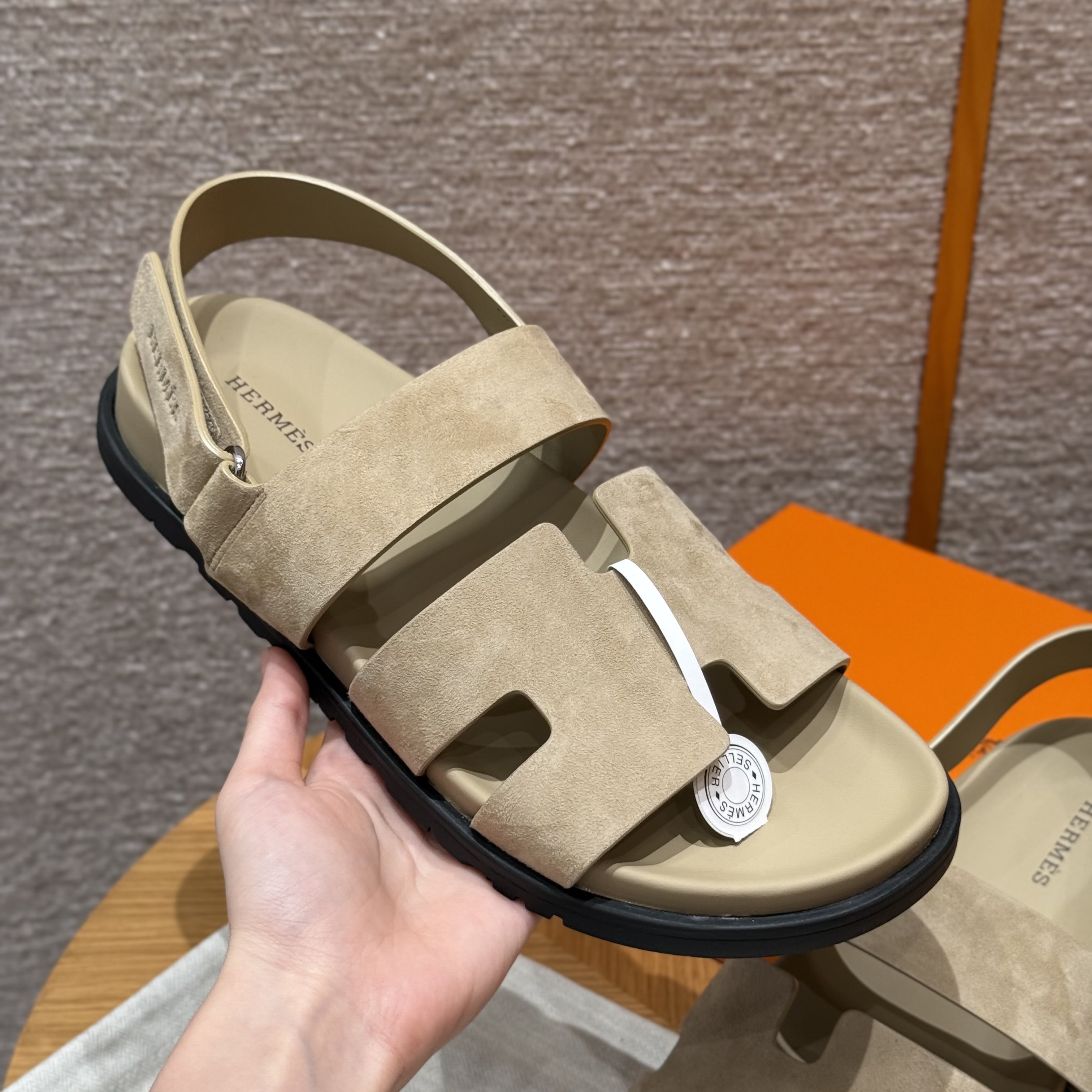 에르메스 Hermes 179 Genius sandal Chamois&Beige Lin