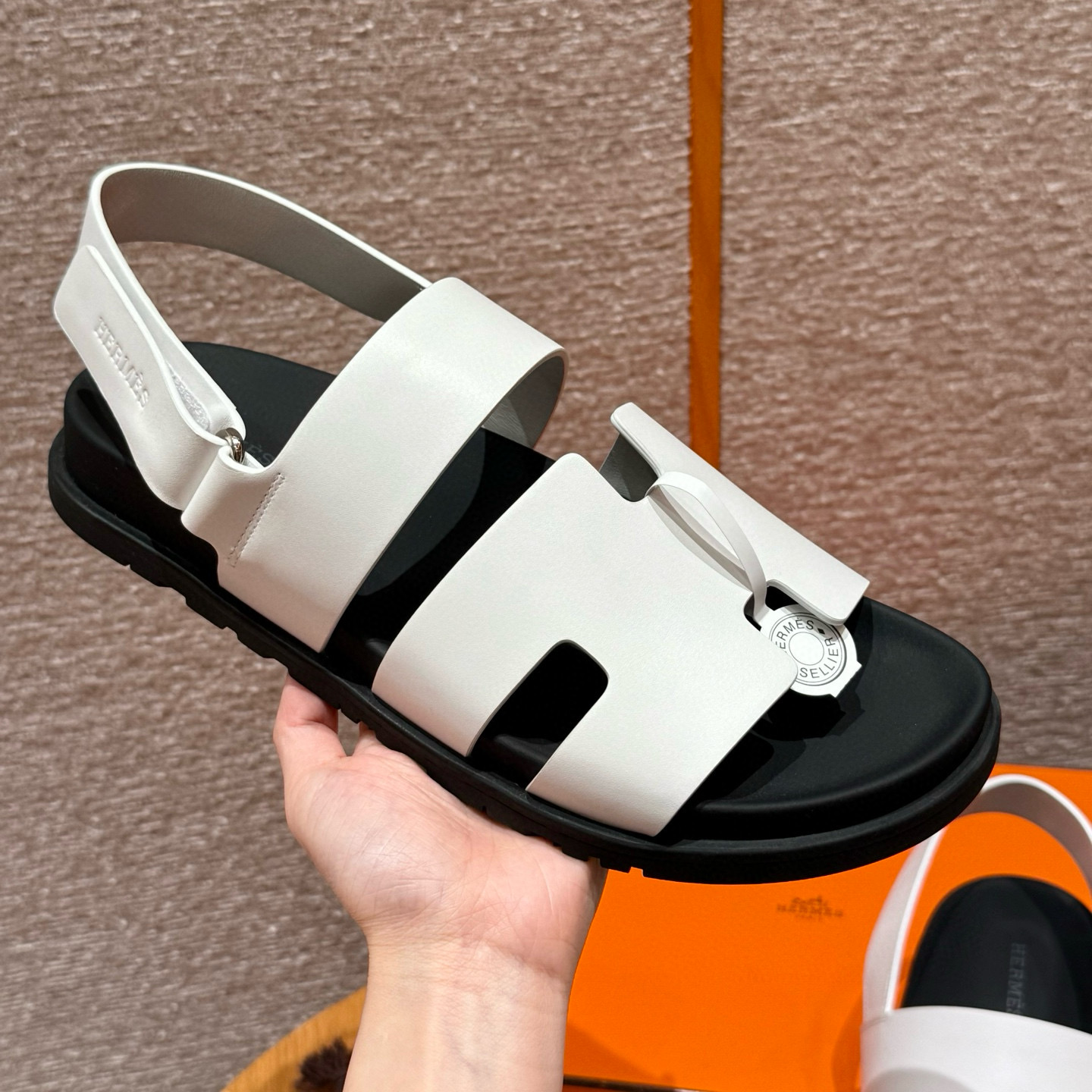 에르메스 Hermes 179 Genius sandal Swift&01 Blanc