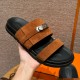 에르메스 Hermes 161 Jackson sandal Chamois&Brun Fume