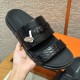 에르메스 Hermes 161 Jackson sandal Matte Alligator&89 Noir
