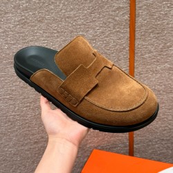 에르메스 Hermes 309 Go mule Suede calf leather&Brun Fume