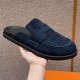 에르메스 Hermes 309 Go mule Suede calf leather&Sky blue