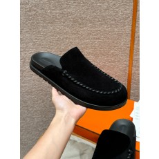 에르메스 Hermes 310 Johan mule Suede calf leather&89 Noir