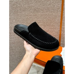 에르메스 Hermes 310 Johan mule Suede calf leather&89 Noir