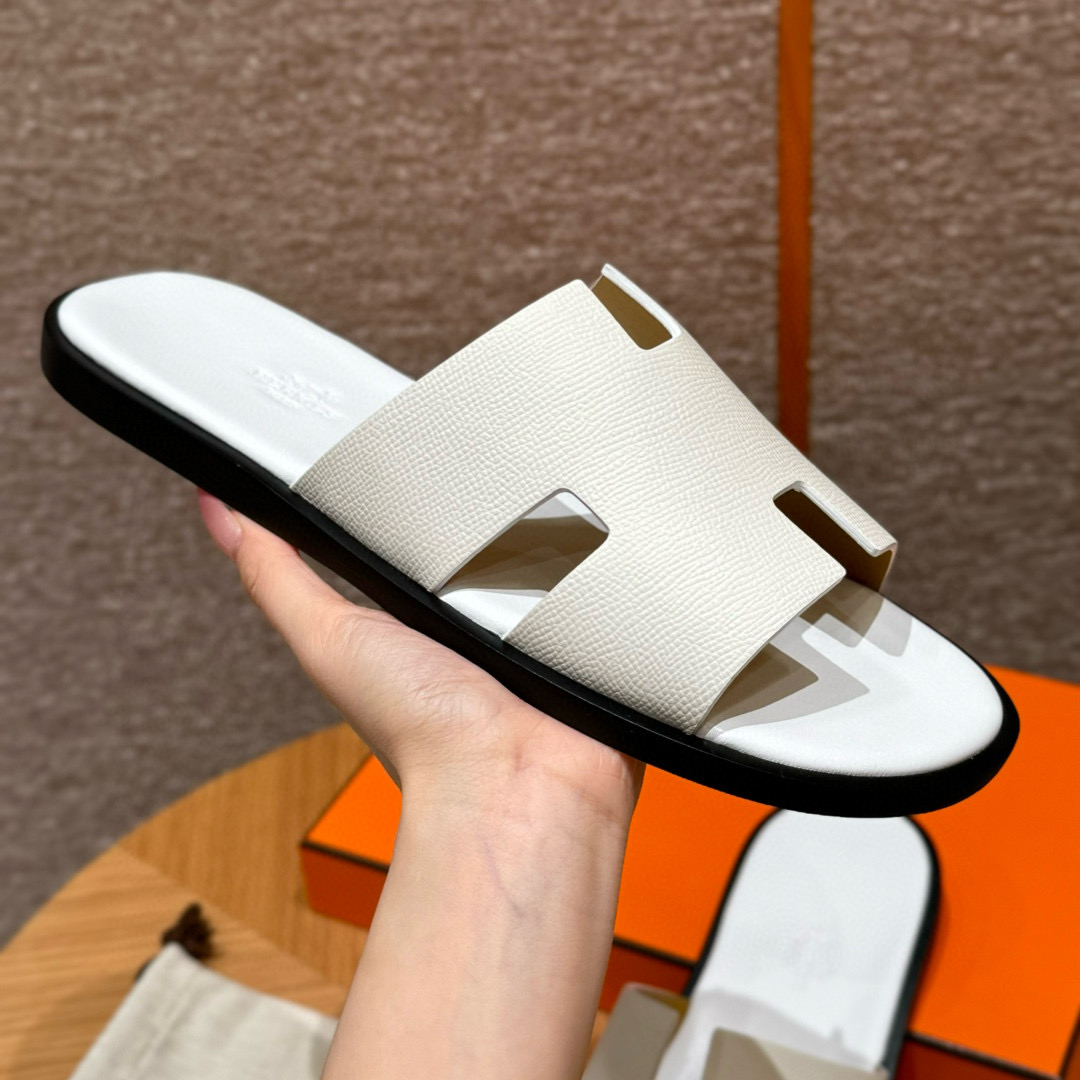 에르메스 Hermes 182 Izmir sandal Epsom&01 Blanc