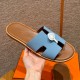 에르메스 Hermes 182 Izmir sandal Epsom&Baby blue and Gold