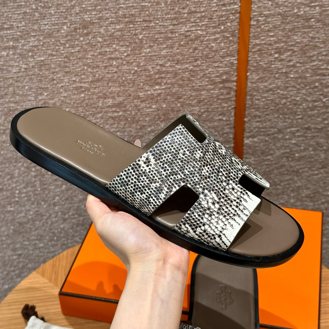 에르메스 Hermes 182 Izmir sandal Lizard&Himalaya