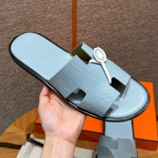 에르메스 Hermes 182 Izmir sandal Matte Alligator&08 Blue pale