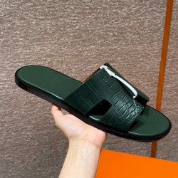 에르메스 Hermes 182 Izmir sandal Matte Alligator&60 Vert cypres