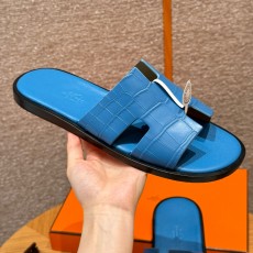 에르메스 Hermes 182 Izmir sandal Matte Alligator&OF Blue Fride