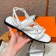 에르메스 Hermes 106 June sandal Calfskin&01 Blanc