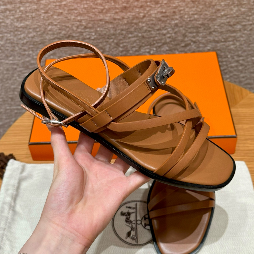 에르메스 Hermes 106 June sandal Calfskin&37 Gold