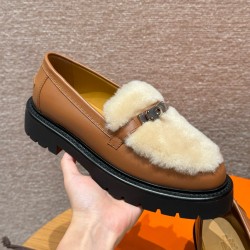 에르메스 Hermes 109 Icone loafer Swift and Calfskin&Naturel and Ecru