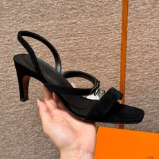 에르메스 Hermes 160 Glamour 75 Sandal Chamois&89 Noir