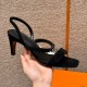 에르메스 Hermes 160 Glamour 75 Sandal Chamois&89 Noir