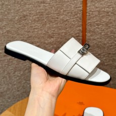 에르메스 Hermes 183 Giulia sandal Calfskin&01 Blanc silver