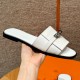 에르메스 Hermes 183 Giulia sandal Calfskin&01 Blanc silver