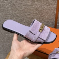 에르메스 Hermes 183 Giulia sandal Chamois&Purple gold