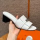 에르메스 Hermes 187 Gigi 50 sandal Calfskin&01 Blanc silver