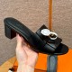 에르메스 Hermes 187 Gigi 50 sandal Calfskin&89 Noir gold