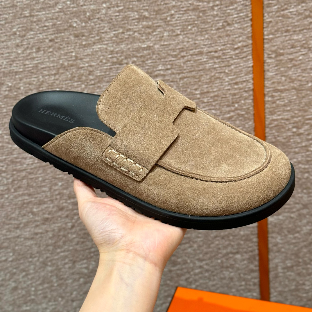 에르메스 Hermes 191 Go mule Suede calf leather&Beige Sable
