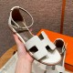 에르메스 Hermes 196 Santorini sandal Epsom&01 Blanc