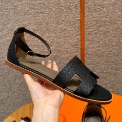에르메스 Hermes 196 Santorini sandal Epsom&89 Noir